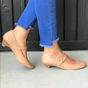 Premium Leather Kitten Heel Mary Jane Pump
